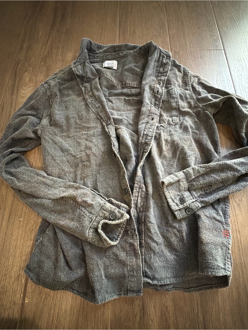 BDG Washed Gray Lightweight Shirt Jacket